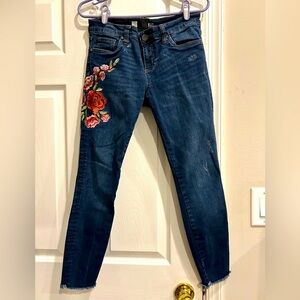 KUT jeans embroidered with flowers